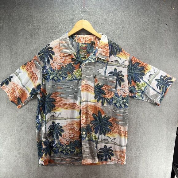 Pineapple Connection Hawaiian Shirt Mens XL Multicolor Button Up Palm Trees - Picture 1 of 7